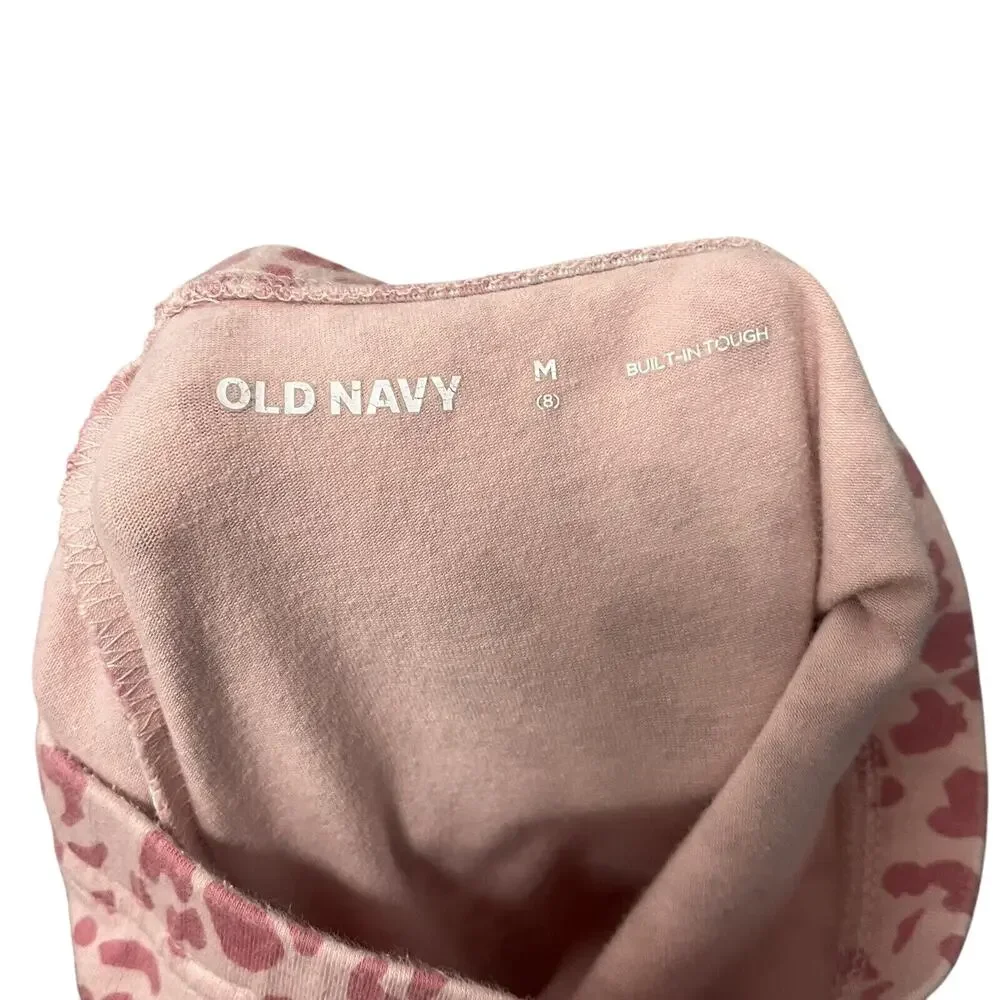Old Navy | Pink Leopard Animal Print Legging Girls Size M (8)